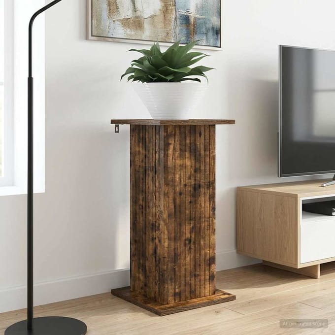 vidaXL - Plantenstand - 2 - st - Gerookt - eiken - 30,5 - x - 30 - x - 60,5 - cm