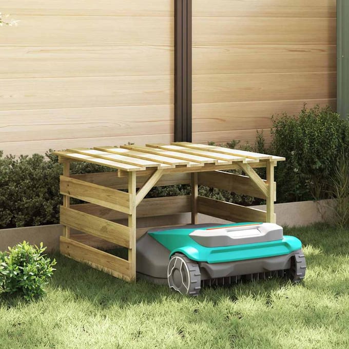 vidaXL - Grasmaaier - Garage - Bruin - 84 - x - 80 - x - 56 - cm