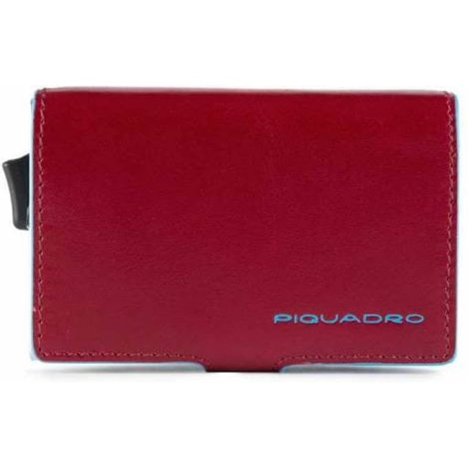 Kaarthouder Piquadro Blauw Vierkant Rood Leder - PP5472B2R-R