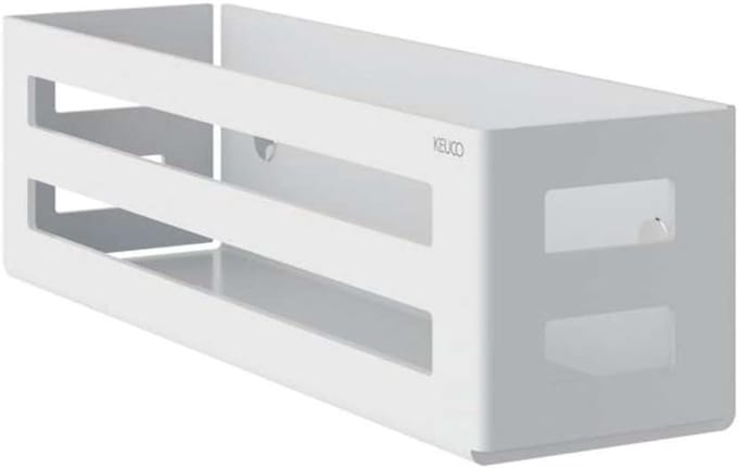 KEUCO Douchekorf 32 cm, Aluminium wit mat, Made in Germany, afneembaar, incl. schroeven en pluggen, Doucheplanchet voor boren
