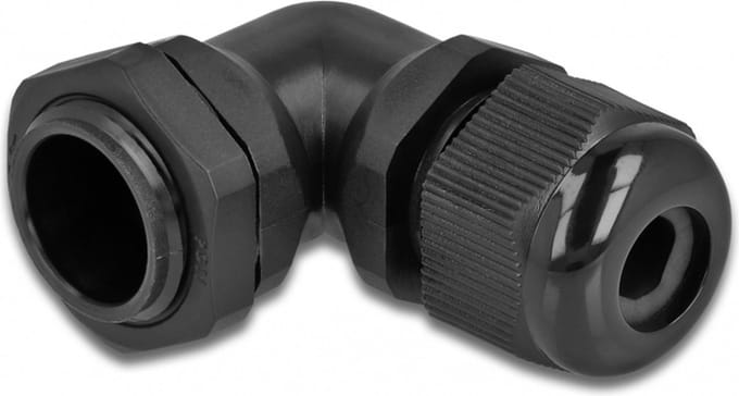 Kabelwartel 90 ° schuine pg11 zwart