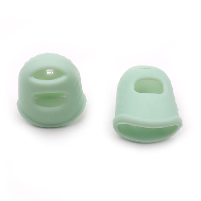 2 stuks Kalimba Siliconen Vinger Vingertop Beschermers voor Kalimba Beginners Starters Groen Groot groen