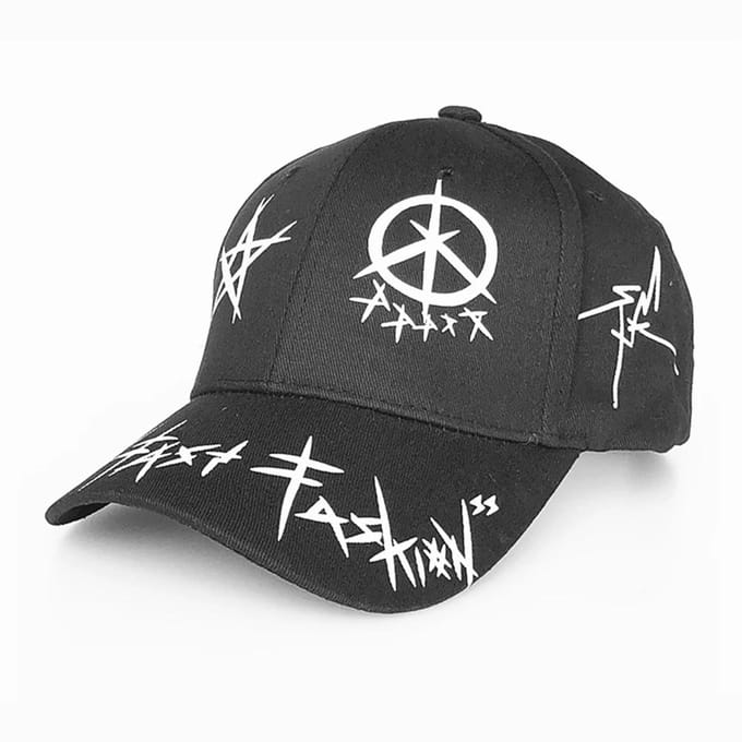 Casquette de Baseball Unisexe Personnalisée Graffiti Noir Blanc Patchwork Hip Hop Snapback 56-58cm gray