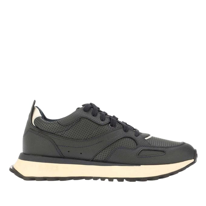 Boss Heren Jonah Run Leren Trainers (Donkerblauw)