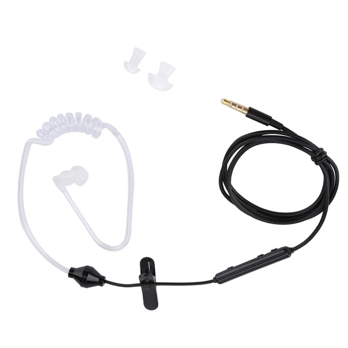 In-ear Headsets Luchtslang Beveiligingsoortje met Microfoon voor IOS voor Android Zwarte Kabel Witte Buis