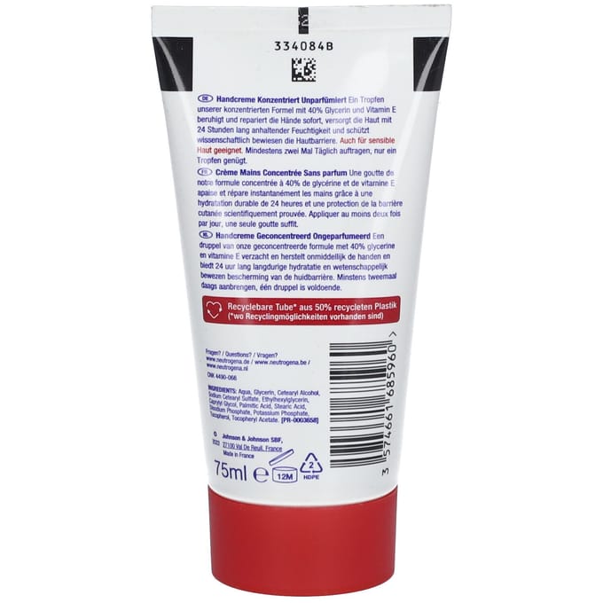 Neutrogena Norwegische Formel konzentrierte unparfümierte Handcreme, 75 ml Creme