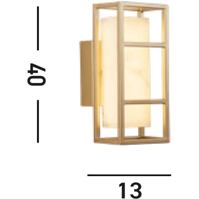 Searchlight Mirage LED wandlamp, hoogte 40 cm, goud, staal, IP44