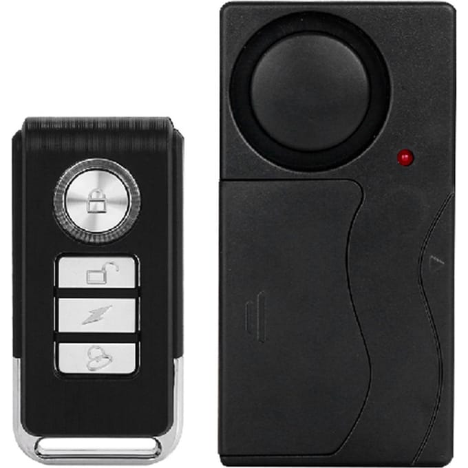 Alarme de vélo 110dB Capteur de mouvement par vibration sans fil noir