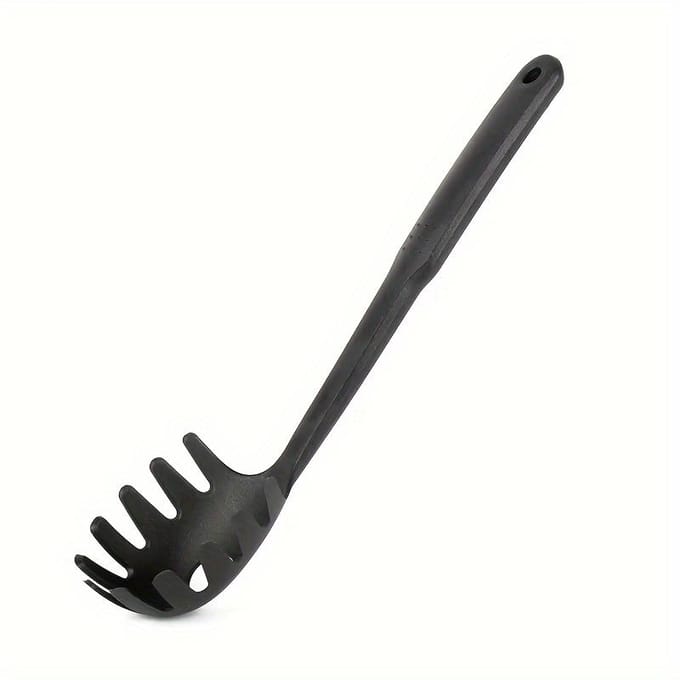 Nylon Pastaschep Vork, Voedselveilige Pastalepel, Pastazeef en Opscheplepel gray