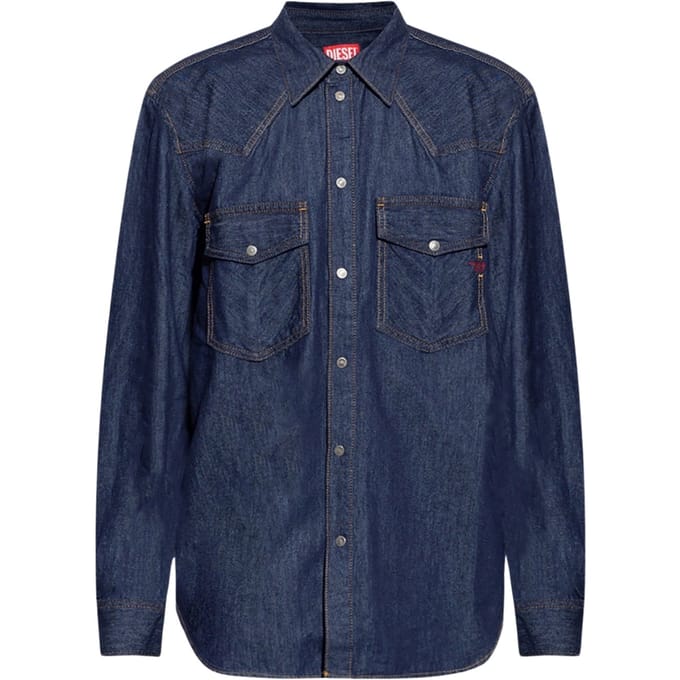 Diesel donkerblauw denim overhemd