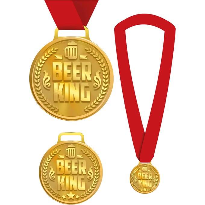 Médaille Dorée en Métal Récompense Roi de la Bière