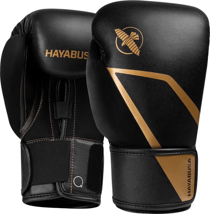 Hayabusa E1 Bokshandschoenen - Zwart/Goud 12 oz