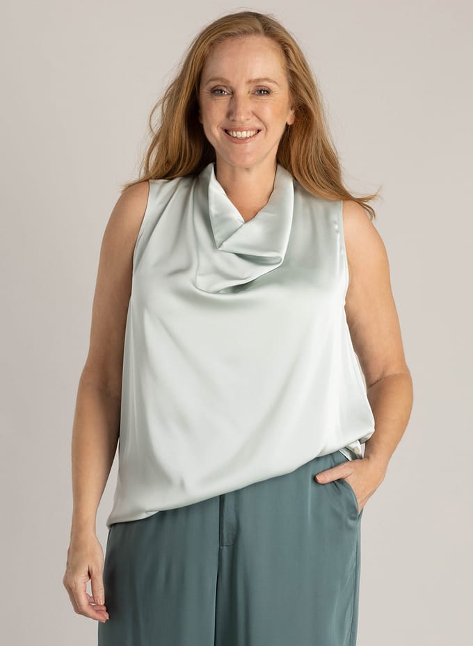 YEST CURVE Harriet Tops - Mint Grey - maat X-0(44)