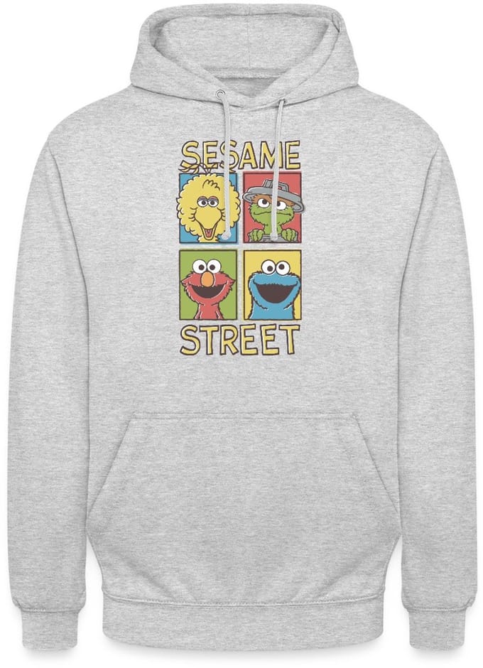 Sesamstraat Bibo Oscar Elmo Koekiemonster Hoodie Unisex