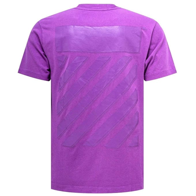 Off-White Heren Diagram Katoen Slim T-shirt (Paarse Orchidee)