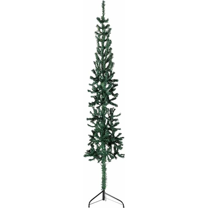 vidaXL - Kunstkerstboom - half - met - standaard - smal - 150 - cm - groen