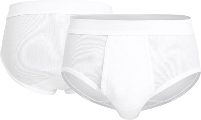 Gotzburg slips doppelripp (2-pack) - heren slips met gulp - wit