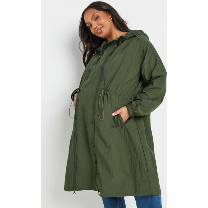 Bump It Up Maternity Lichtgewicht Parka Met Capuchon In Groen Size 54-56