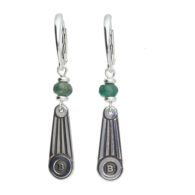 Bela Donaco Oorbellen Art Deco – Smaragd – Sterling Zilver