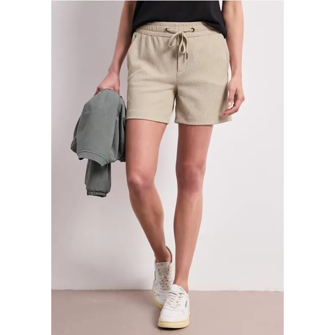 Korte broek met structuur in Loose Fit
