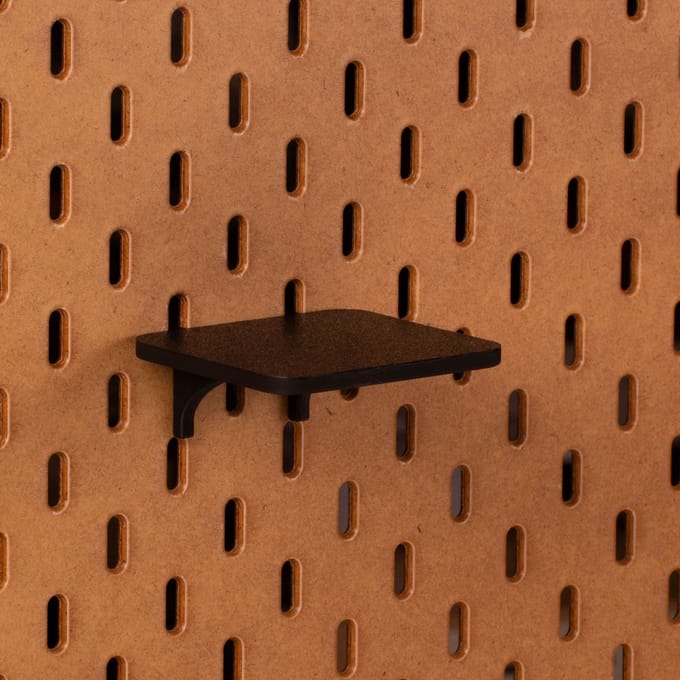 Standaard plankje vlak voor Ikea Skadis Pegboard 8x7,5 cm - Zwart - Display