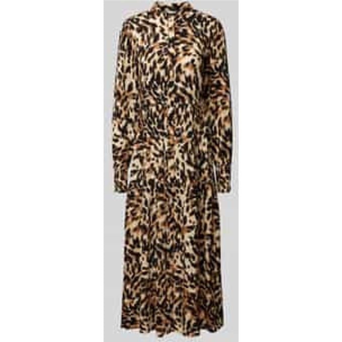Midi-jurk met smokdetails, model 'ALIRA'
