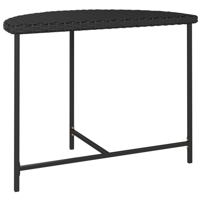 vidaXL - Tuintafel - 100x50x75 - cm - poly - rattan - zwart