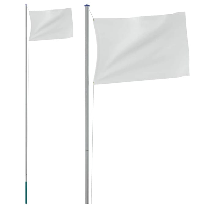 vidaXL - Vlaggenmast - deelbaar - 6,08 - m - aluminium - zilverkleurig