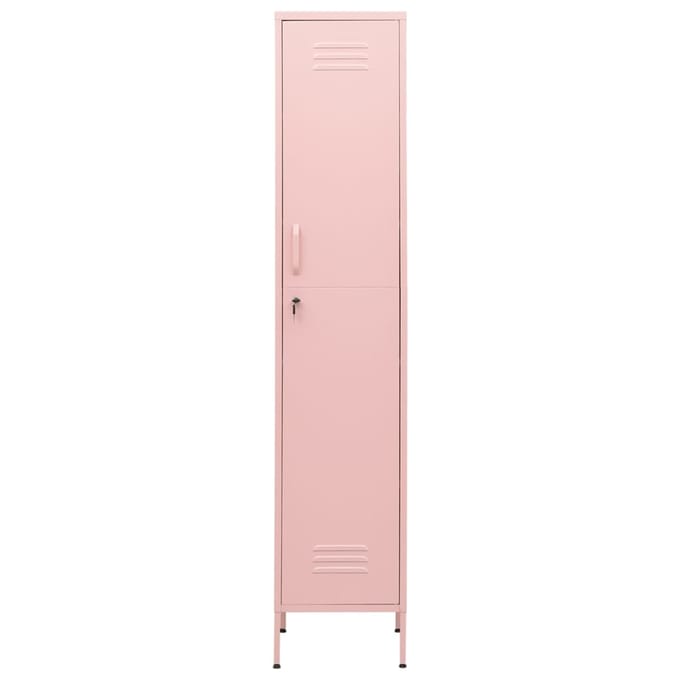 vidaXL - Lockerkast - 35x46x180 - cm - staal - roze