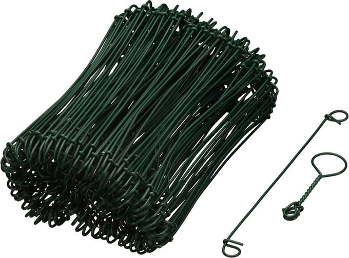 Nature - Groen - Geplastificeerde ijzerdraad met dubbele lus (200 stuks) - 16cm x 1,4mm