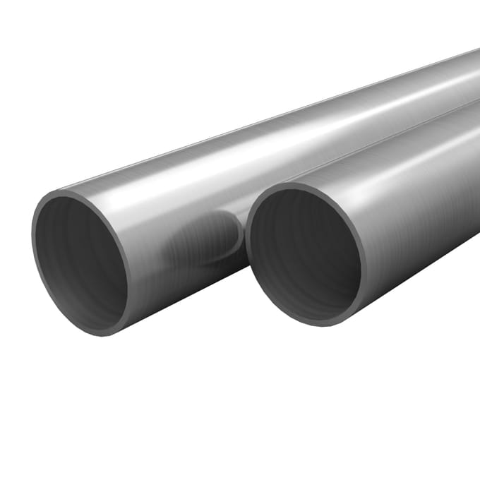 vidaXL Buizen rond V2A 2m Ø42x1,8mm roestvrij staal 2 st
