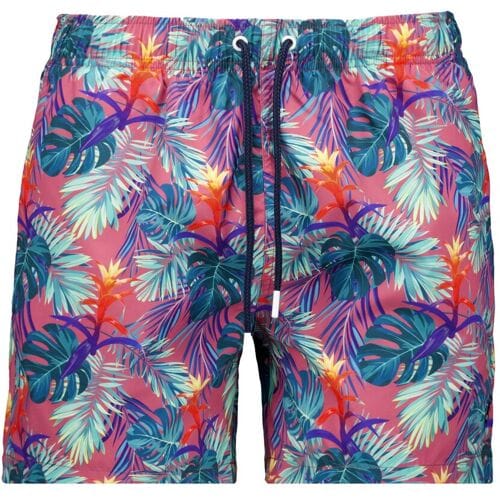Ragman Swim Short Bold Leaves Pattern Multicolor / male