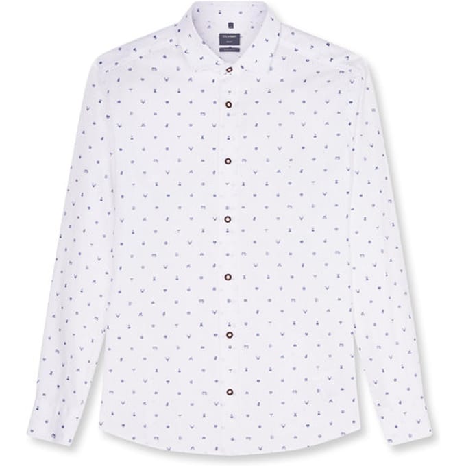 OLYMP Casual Overhemd, Regular Fit, Kent, Wit
