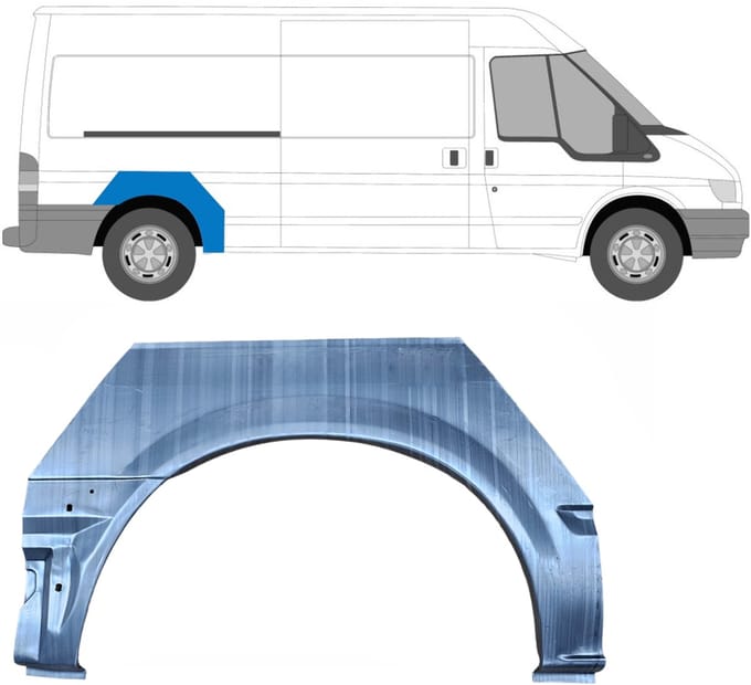 Reparatiepaneel achterspatbord voor Ford Transit 2000-2013 / Rechts