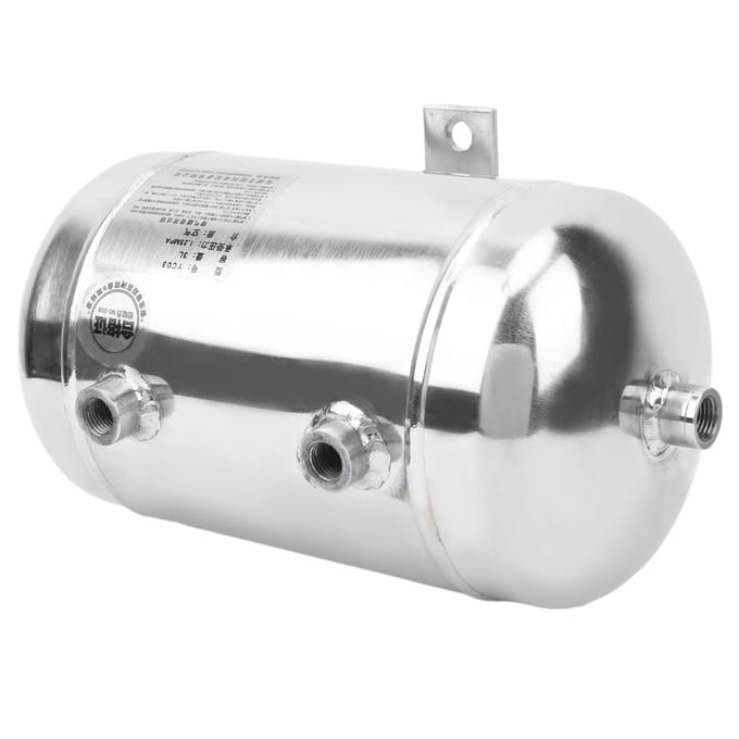Réservoir de gaz poli 3L 4?Stockage d'air haute pression horizontal à port 14NPT