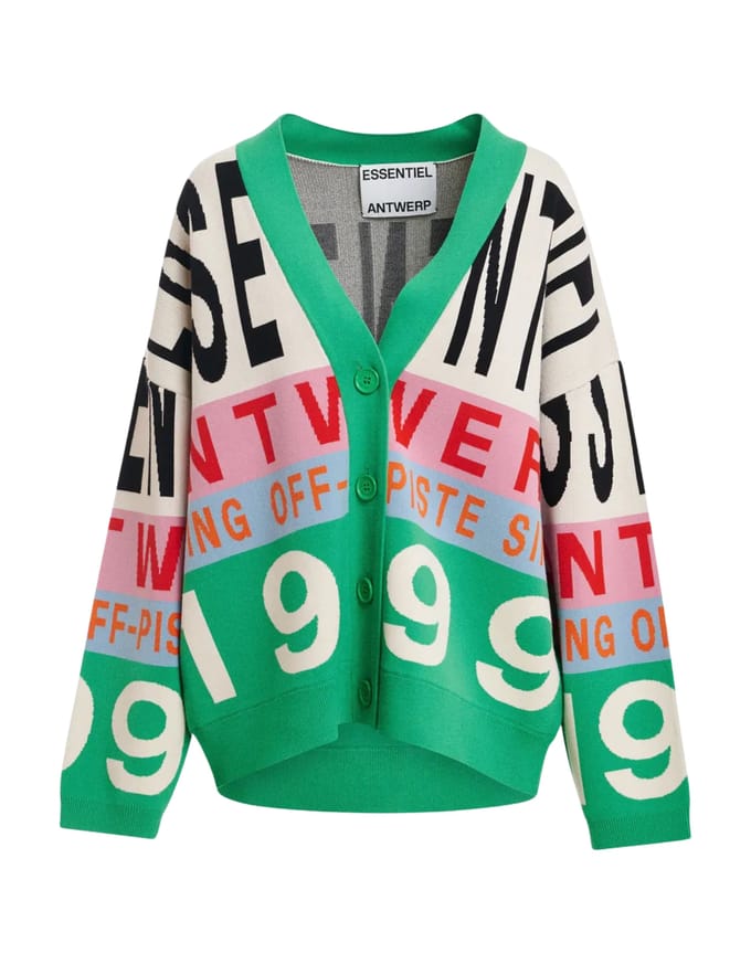Essentiel Antwerp Jacquard Cardigan Vesten Off White Kreezer