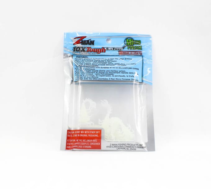 Zman Zacht Kunstaas LarvaZ 1,75 Inch 8/Pack Glow (4076) white