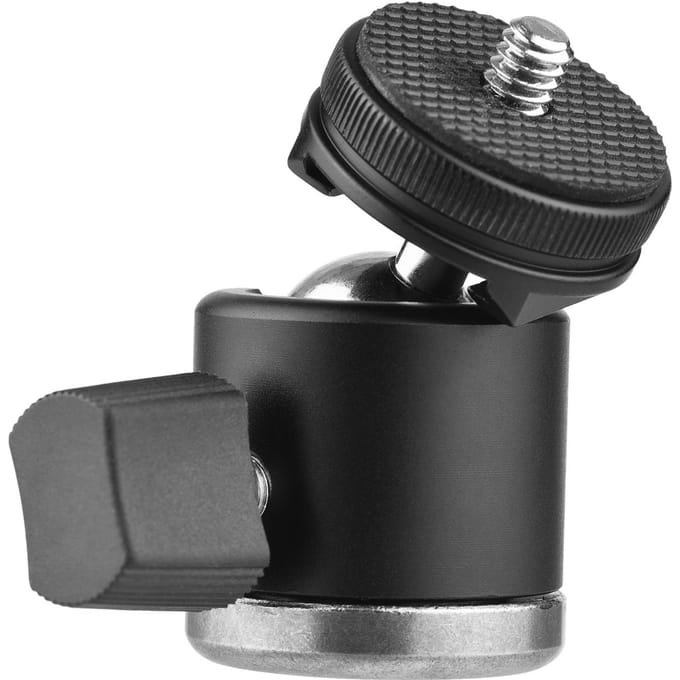 2 en 1 Vis 1/4 Support Griffe Froide Rotule Orientable à 360 degrés Double Usage Mini Rotule Alliage d'Aluminium noir