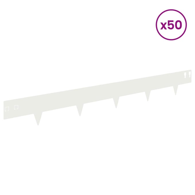 vidaXL - Gazonrand - 50 - st - 100 - x - 12 - cm - Staal - Wit