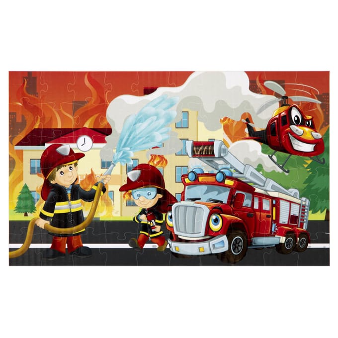 Grafix Vloerpuzzel Brandweer 58X39 Cm 60 Stukjes
