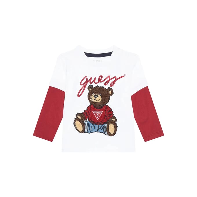 Kinder langarm T-shirt met ronde hals van katoen Guess