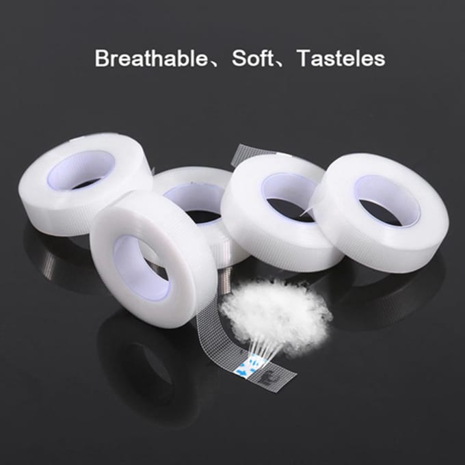 5 Rollen Transparante Medische PE Tape Ademend Wimperextensions Make-up Tools white