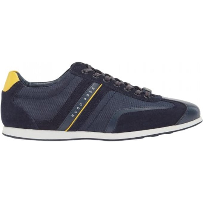 Boss Heren Stiven Suède Sneakers (Navy)