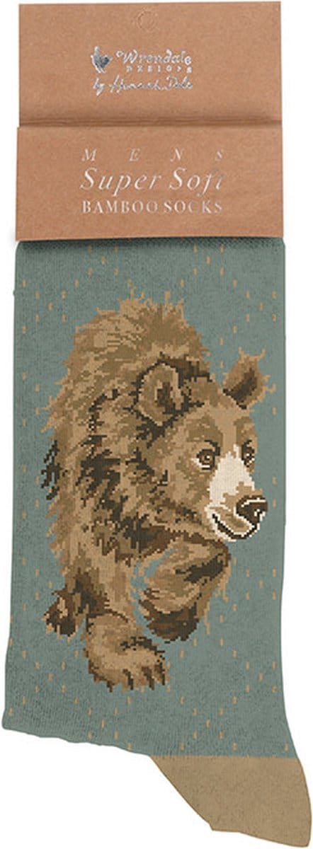 Wrendale Herensokken - Beer - 'In My Footsteps' Bear Men's Socks