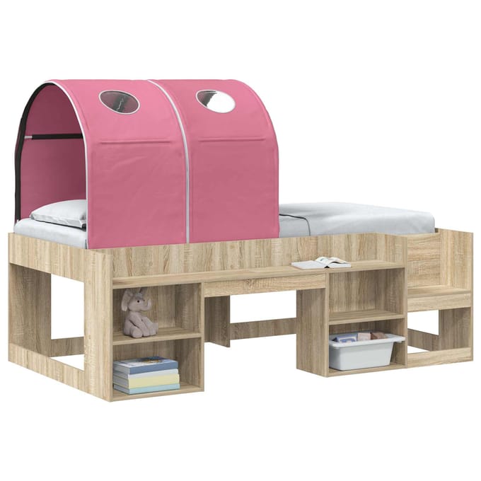 vidaXL - Bedtunnel - voor - kinderbedden - 2 - st - Roze - Polyester