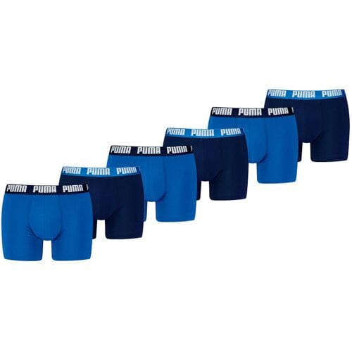 Puma Boxershorts Everyday Basic - 6 pack - Blauw - Heren Ondergoed - Maat S