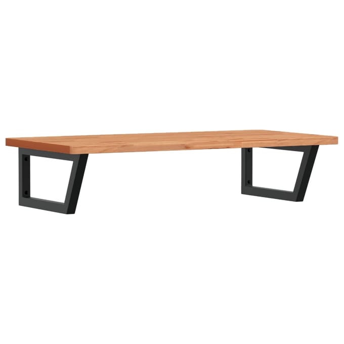 vidaXL - Badkamer - wandschap - staal - en - massief - beukenhout
