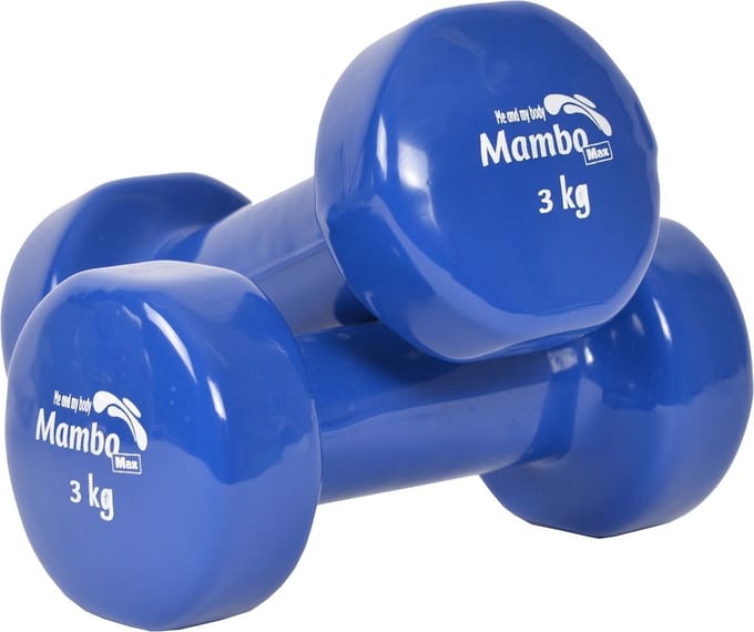 Oefengewichtjes - vinyl gecoat : 3,0 kg - blauw (per 2 stuks)