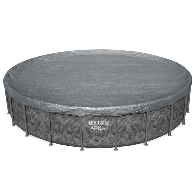 Bestway Zwembadcover Ø6,71 m Rond Polyester Grijs
