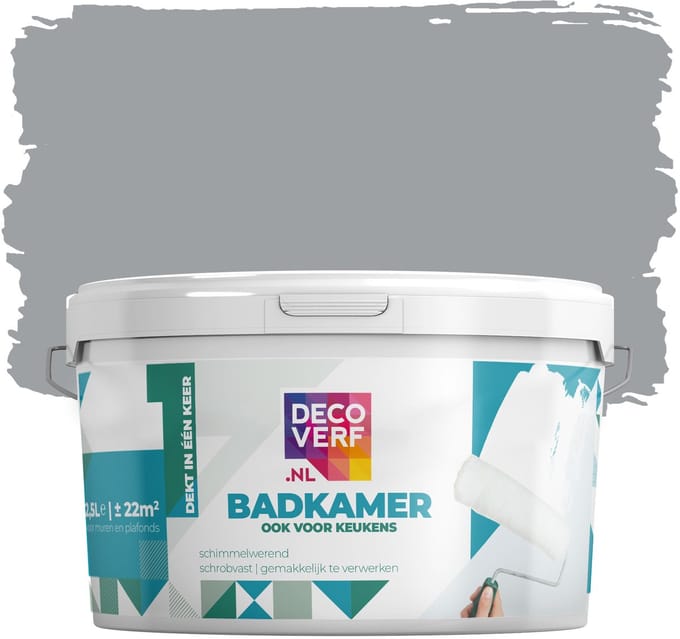 Decoverf badkamerverf 2.5L warmgrijs
